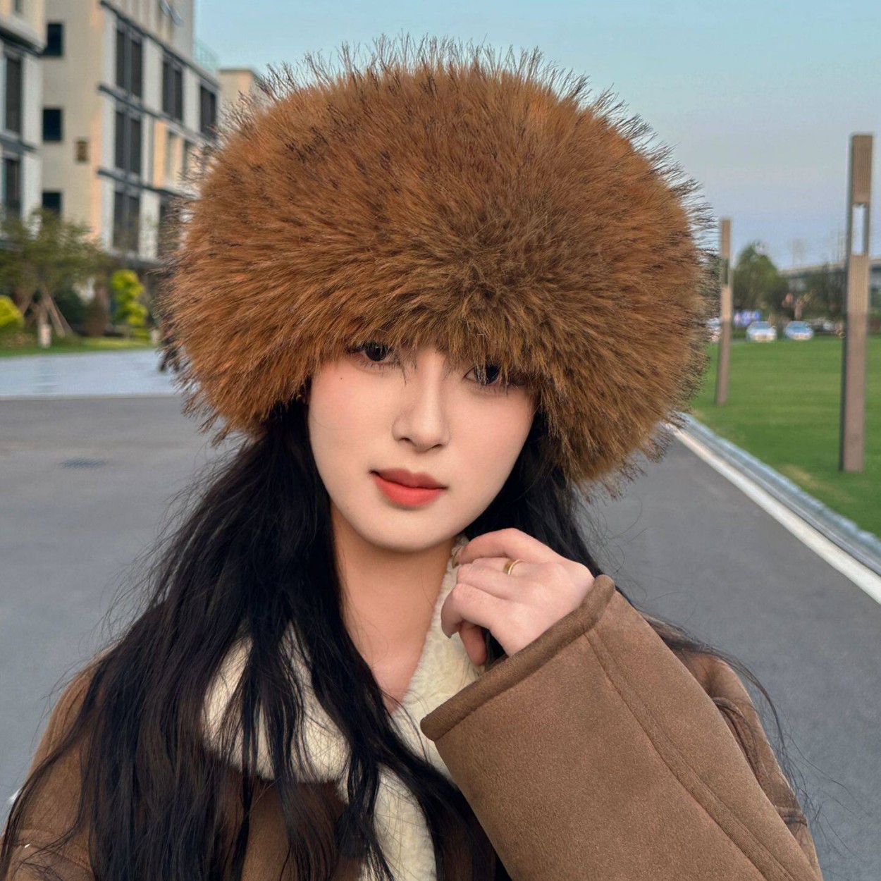 Knit Beanie Hat Warm - Miękka pluszowa czapka z imitacji futra