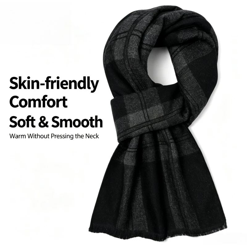 Wool Scarf Men - 1 sztuka, męski szal w brytyjski